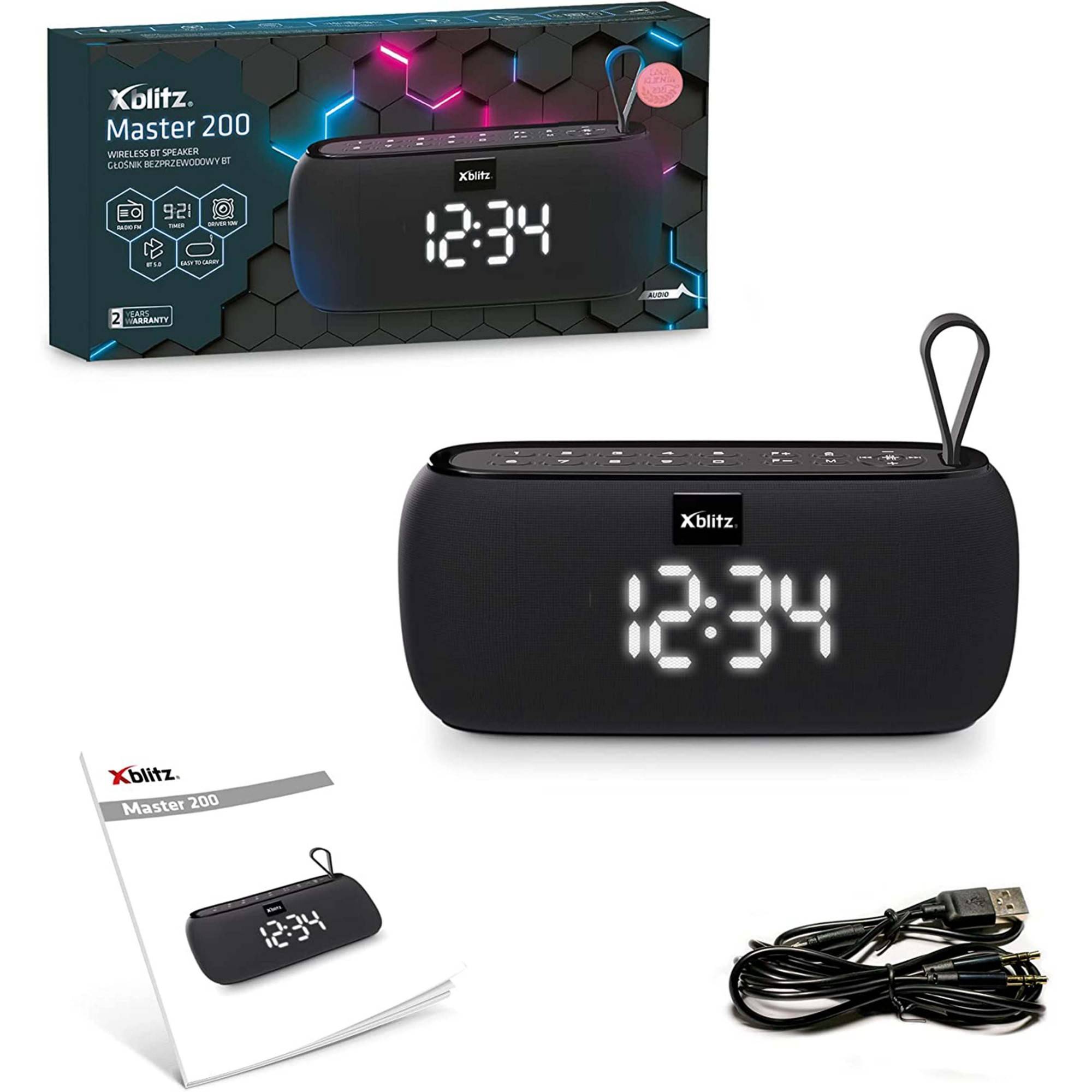 Xblitz Speaker Cassa Bluetooth 5.0 Wireless 10w Altoparlante Portatile Orologio-2