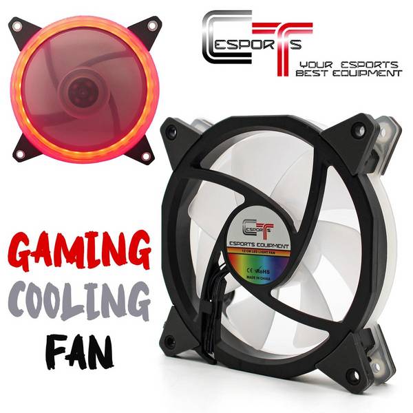 Ventola Aria Raffreddamento Per Case Assemblato Pc Gaming Rosso Led 120mm