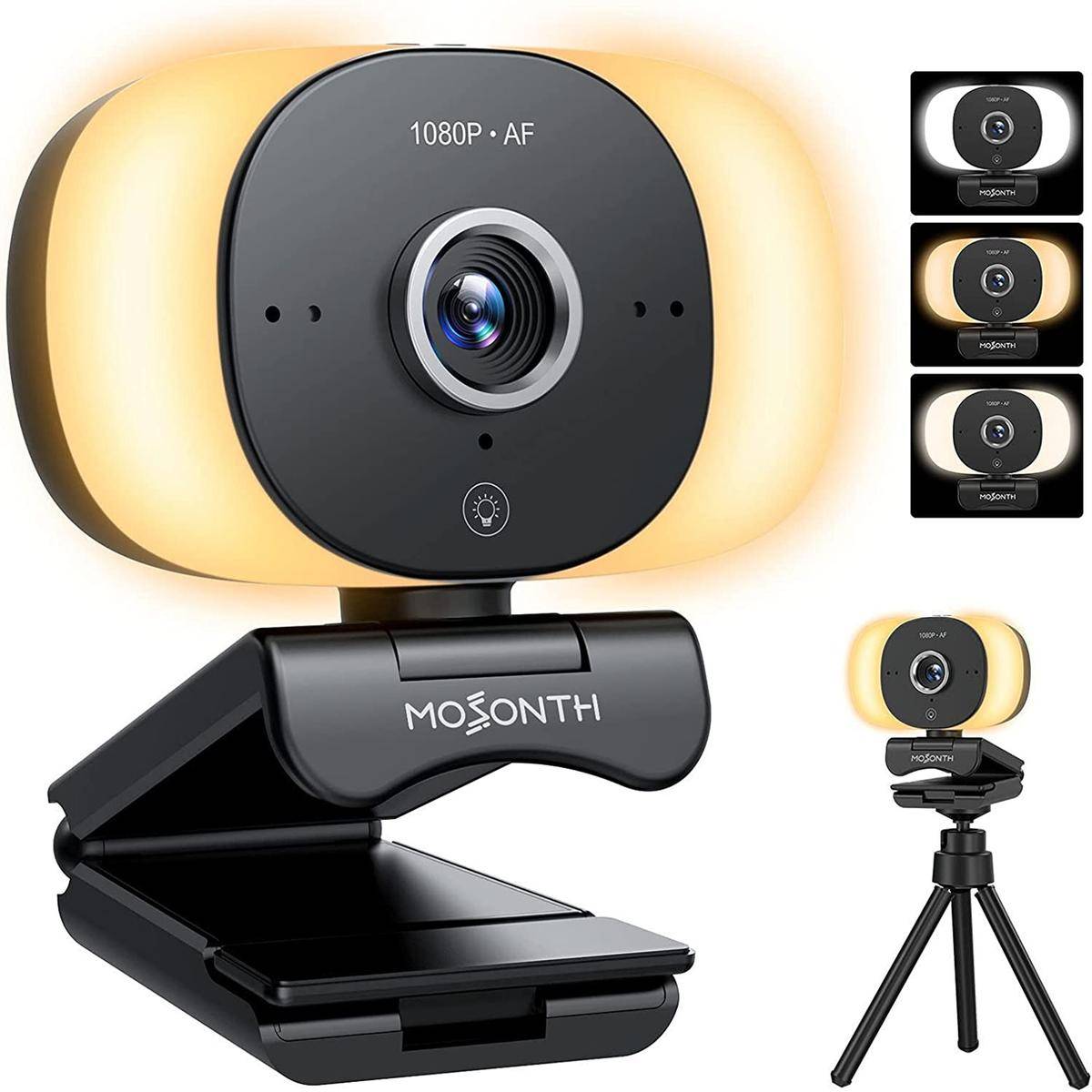 Webcam Full Hd 1080p 60fps Con Anello Led Illuminazione 3 Colori Microfono Pc-2