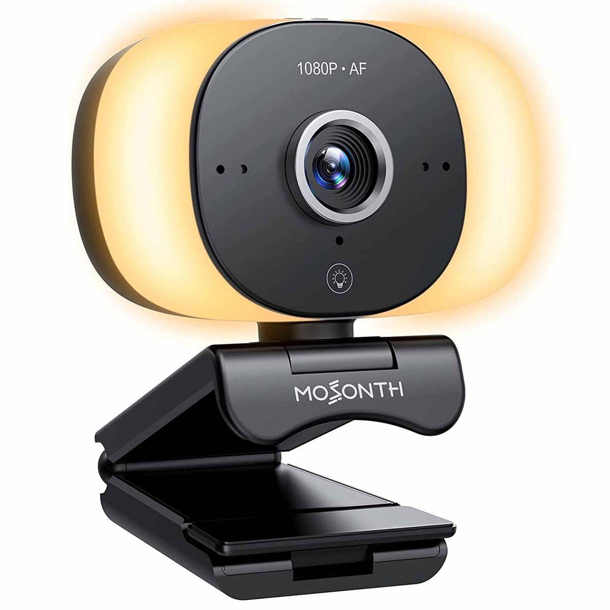 Webcam Full Hd 1080p 60fps Con Anello Led Illuminazione 3 Colori Microfono Pc-0
