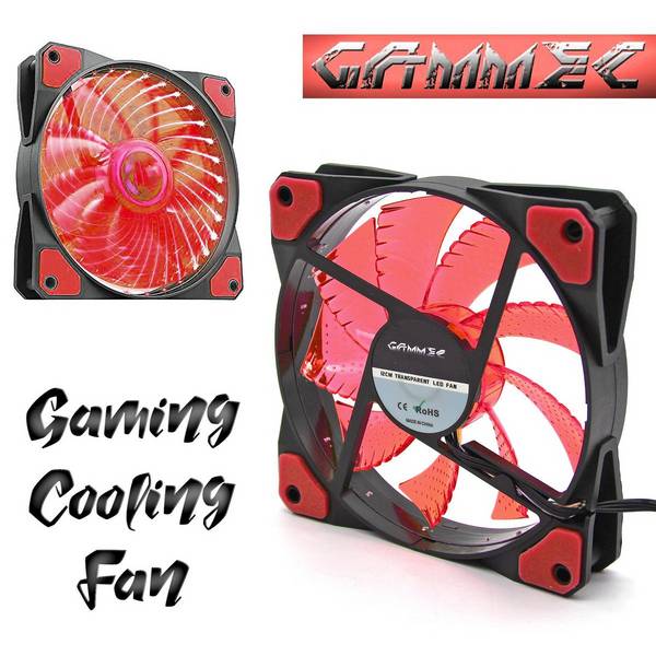 Ventola Aria Raffreddamento Per Case Assemblato Pc Gaming 15 Led Rossa 120mm