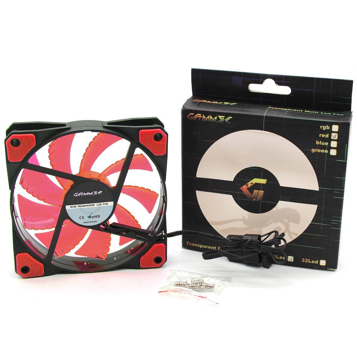 Ventola Aria Raffreddamento Per Case Assemblato Pc Gaming 15 Led Rossa 120mm-4