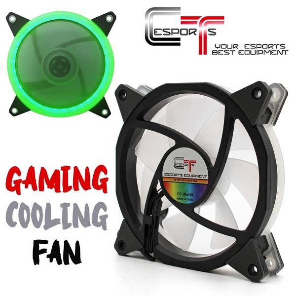 Ventola Aria Raffreddamento Per Case Assemblato Pc Gaming Verde Led 120mm