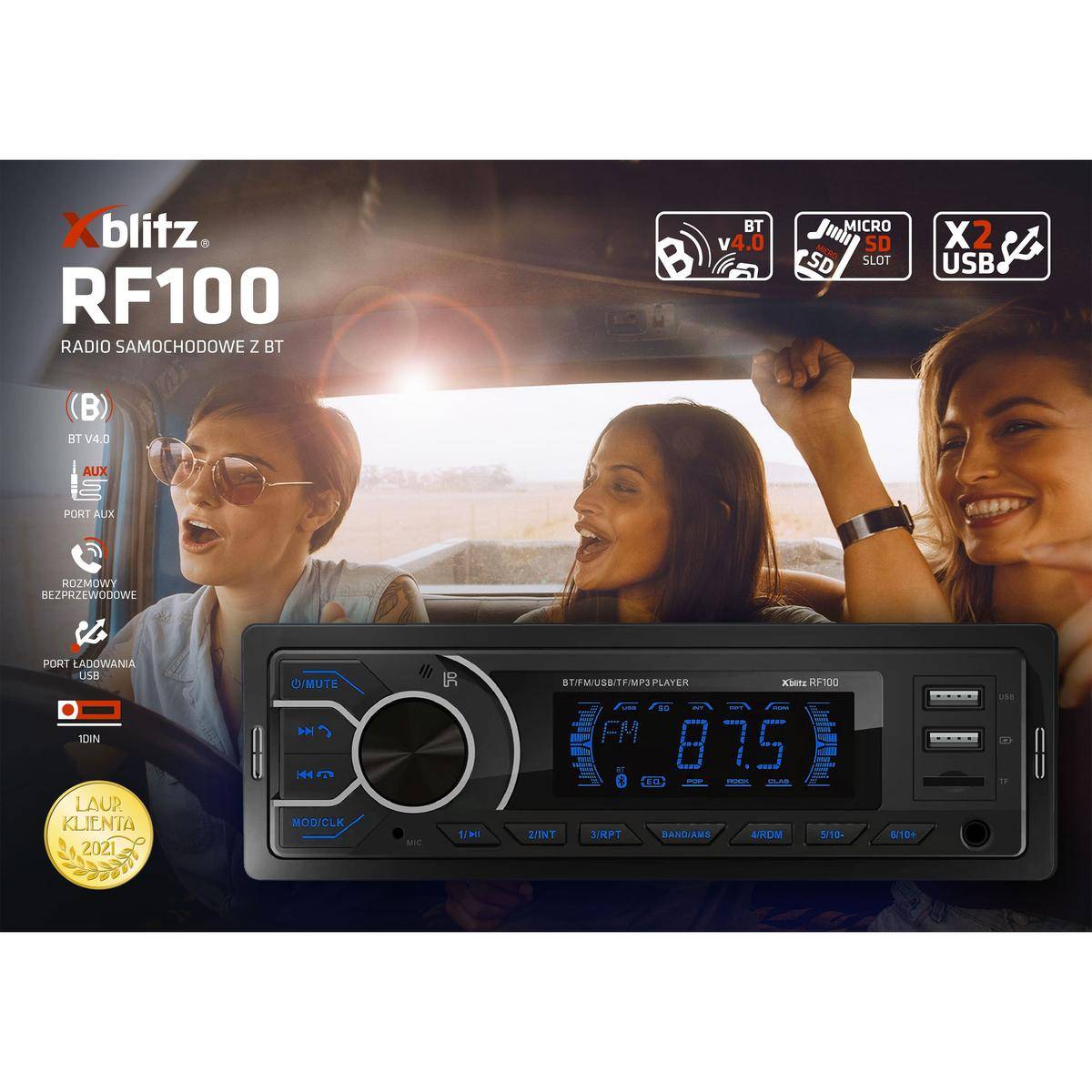 Autoradio Bluetooth Mp3 2 X Usb Microsd Radio Per Macchina 1din Con Microfono-4