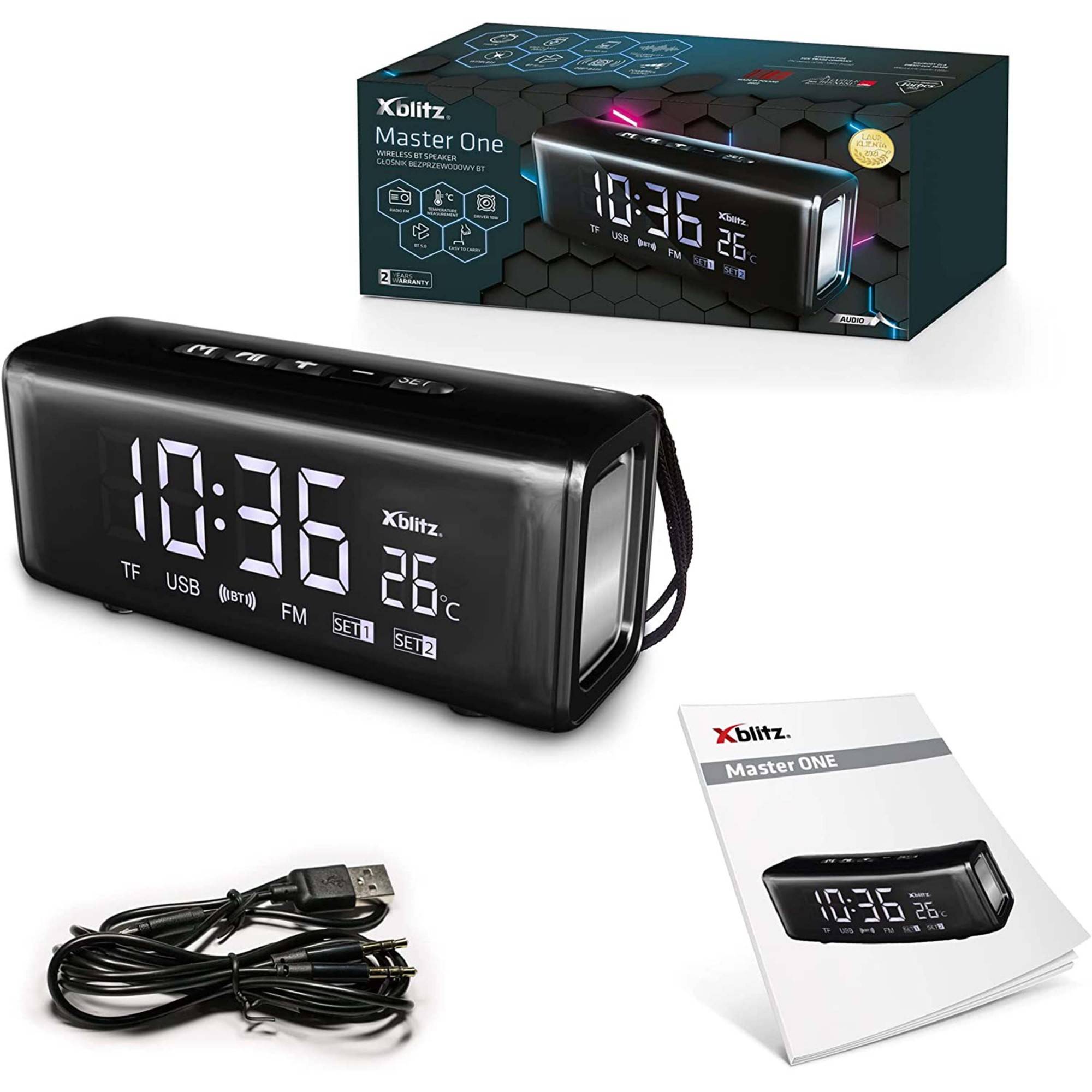 Xblitz Speaker Cassa Bluetooth 5.0 10w Altoparlante Con Orologio E Temperatura-4