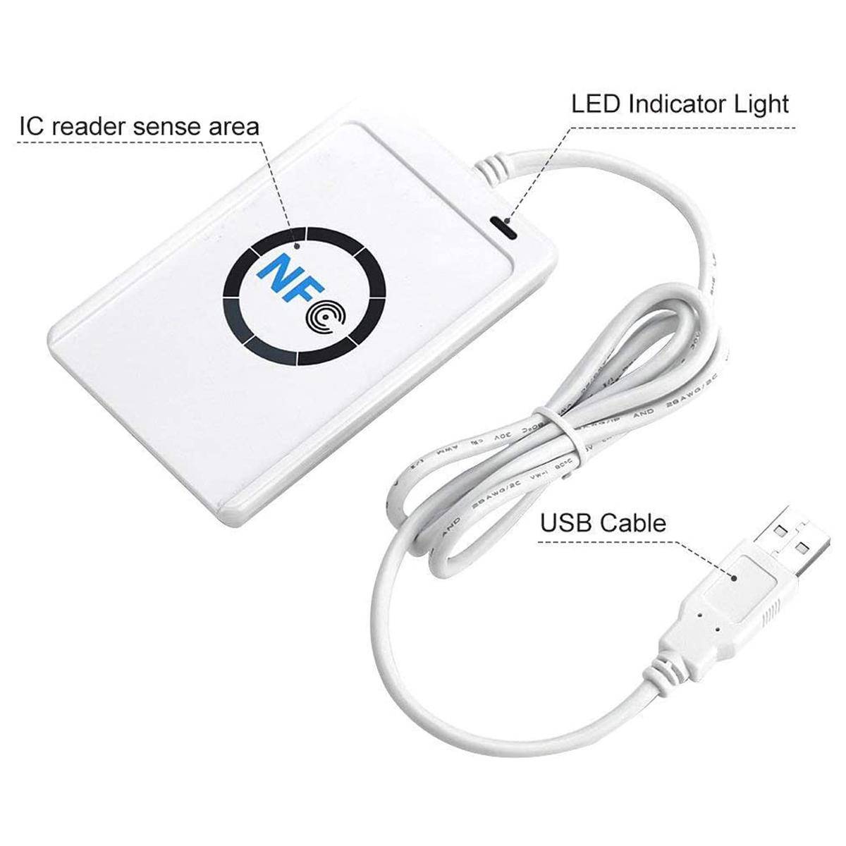 Lettore Scrittore Nfc Rfid Icr Smart Card Carta Identita' Elettronica Cie Usb-2