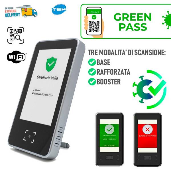 Lettore Green Pass Relè Controllo Degli Accessi Tornello Autenticazione Tablet