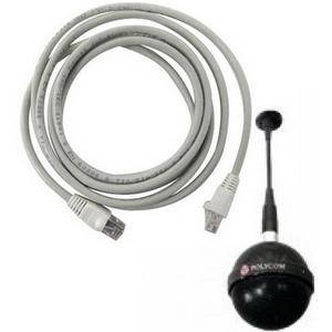 Poly Extended length White "drop cable" for connecting Spherical Ceiling Microphone Array elem-0
