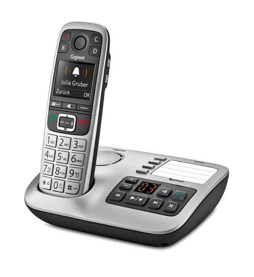 Gigaset E 560 A Telefono DECT Cordless Identificatore di Chiamata Nero Argento-0