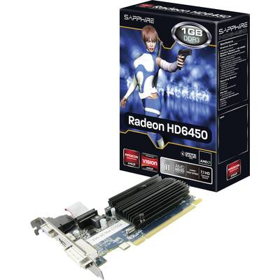   Sapphire  Scheda grafica  AMD Radeon  HD6450      1 GB  RAM GDDR3  PCIe    HDMI ™, DVI, VGA  Raffreddamento passivo