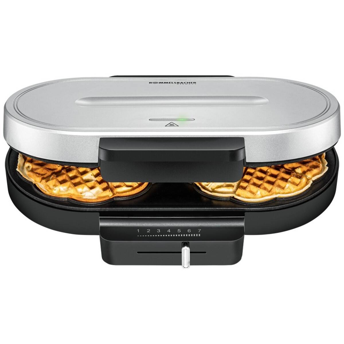 Rommelsbacher WA 1250 piastra per waffle 2 waffle 1250 W Argento (Rommelsbacher waffle machine WA 1250,)-0