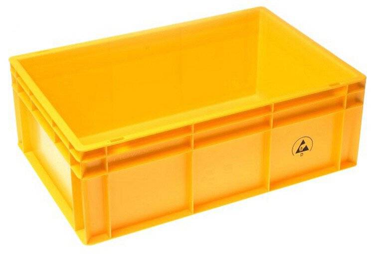 ESD IDP-STAT Contenitore di stoccaggio, conduttivo, giallo, 600 x 400 x 170 mm-0