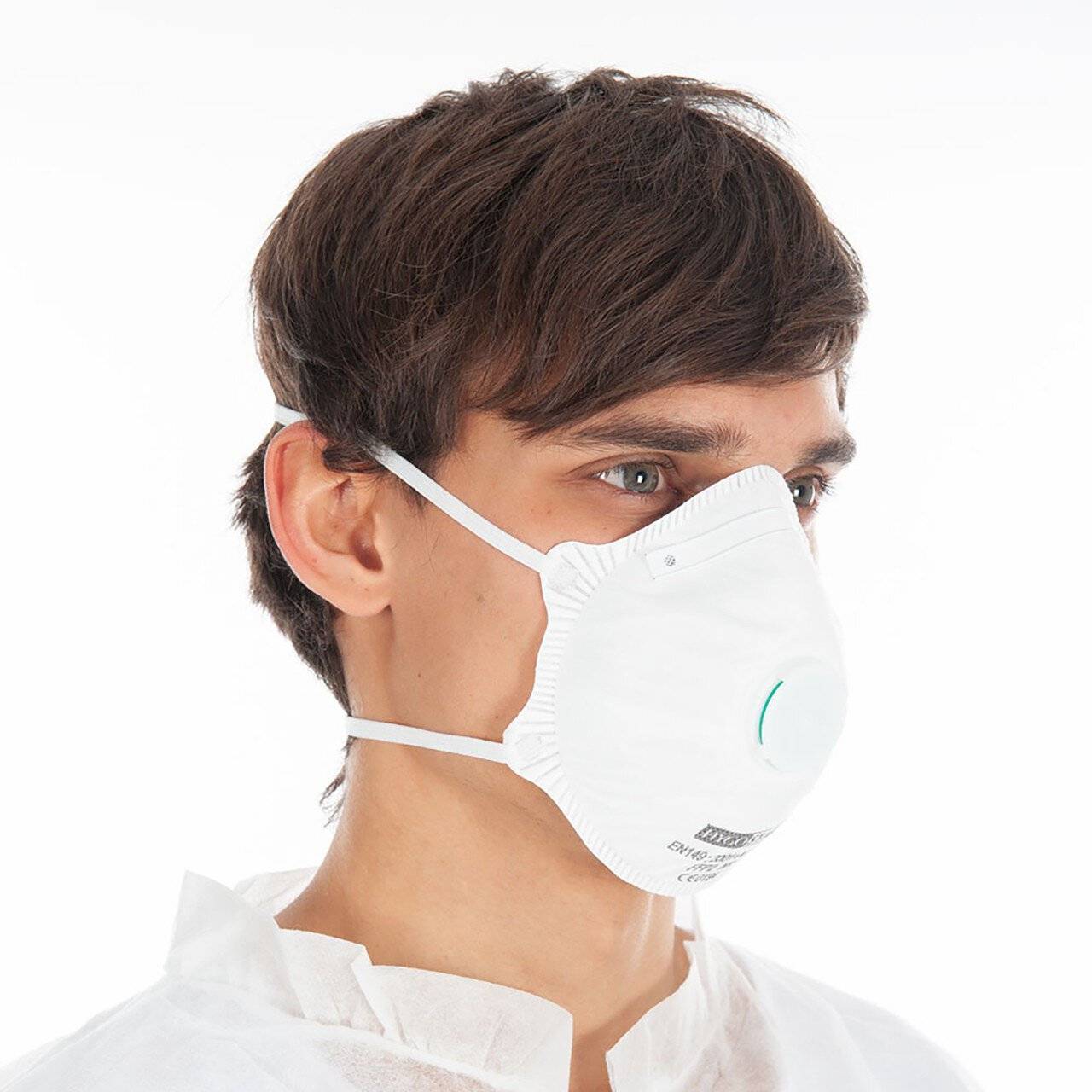 Maschera di protezione Hygostar Dolomit FFP2 D, con valvola, bianca, PU: 20 pezzi-0