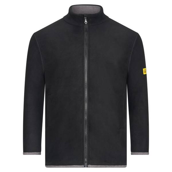 Giacca in pile ESD con zip lunga, unisex, nero/grigio, 3XL