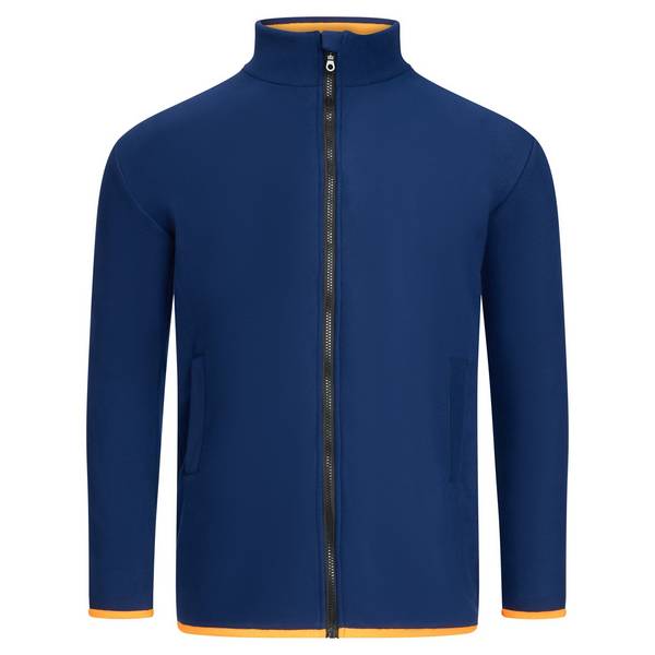 Giacca in pile ESD con zip lunga, unisex, blu navy/arancio, 3XL