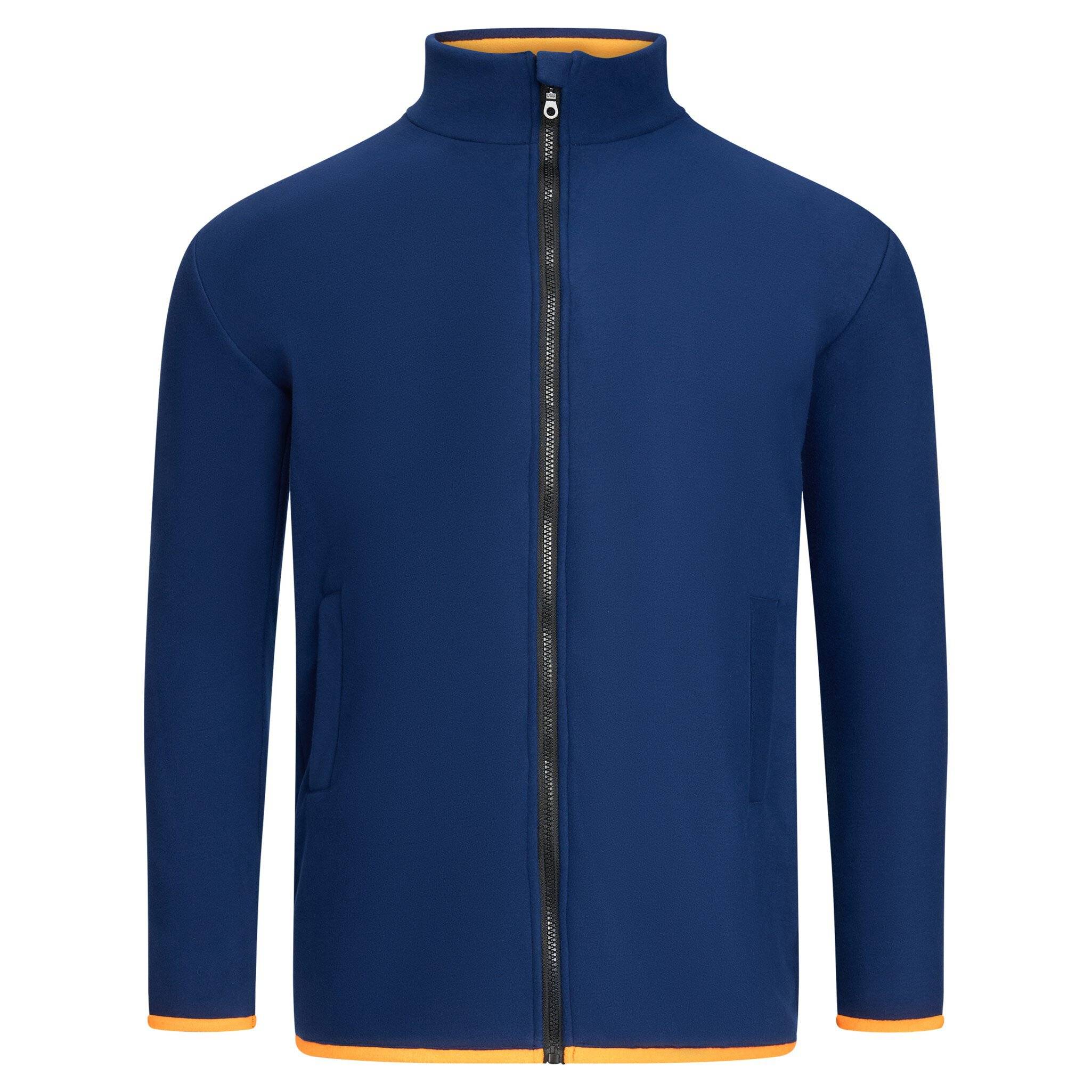 Giacca in pile ESD con zip lunga, unisex, blu navy/arancio, 3XL-0