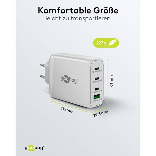 Ricarica fino a 100 W, il caricabatterie rapido USB-C™ PD Multiporta 100 W bianco-2