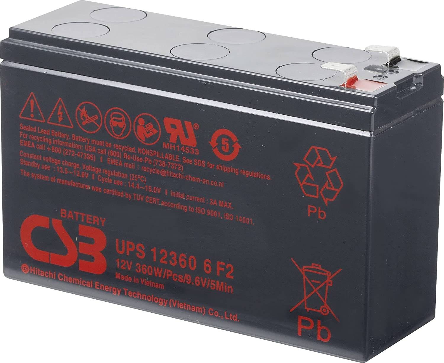 CSB BATTERIA AL PIOMBO 12V 6,5Ah UPS 123606F2F1-0