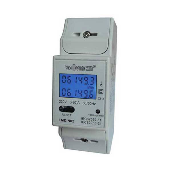 Energy Meter da barra DIN con display LCD retroilluminato
