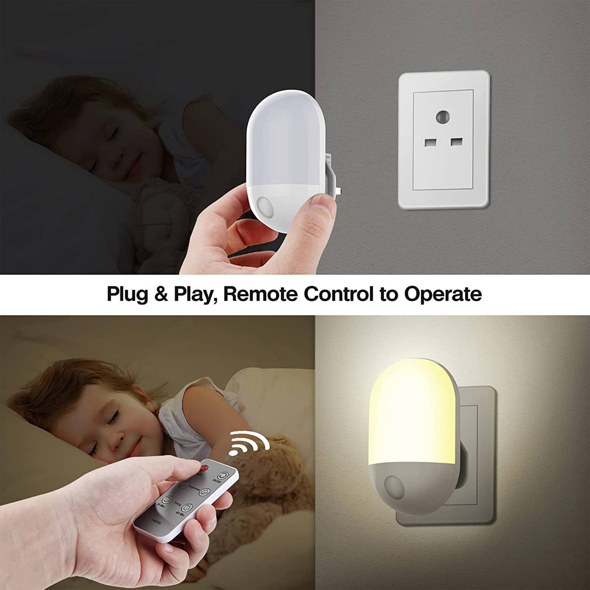 Luce Notturna A Led Dimmerabile Con Telecomando Caldo/freddo Timer-4
