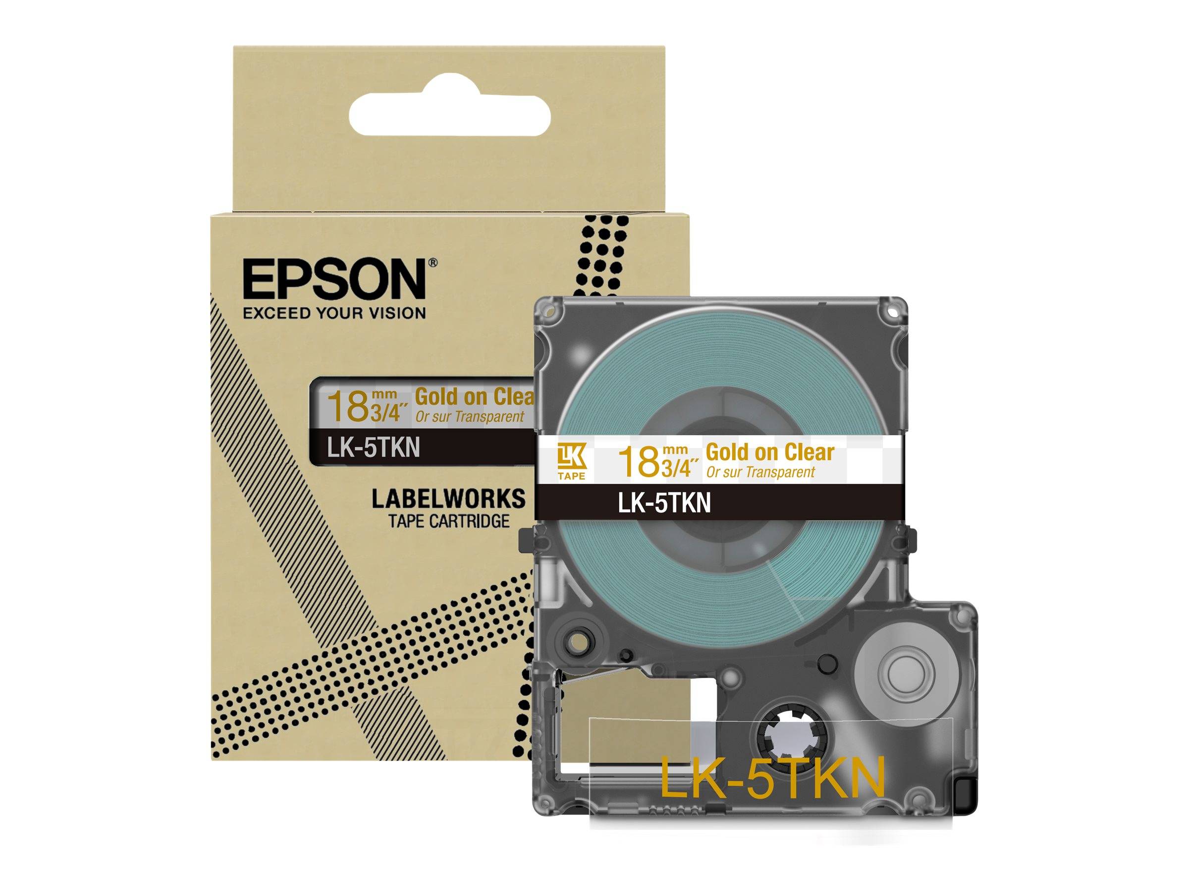 Epson LabelWorks LK-5TKN - Metallic - gold auf durchsichtig - Rolle (1,8 cm x 9 m)-1