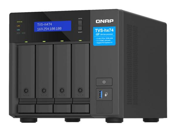 Qnap tvs-h474 nas tower intel® pentium® g7400 8 gb ddr4 0 tb quts hero nero
