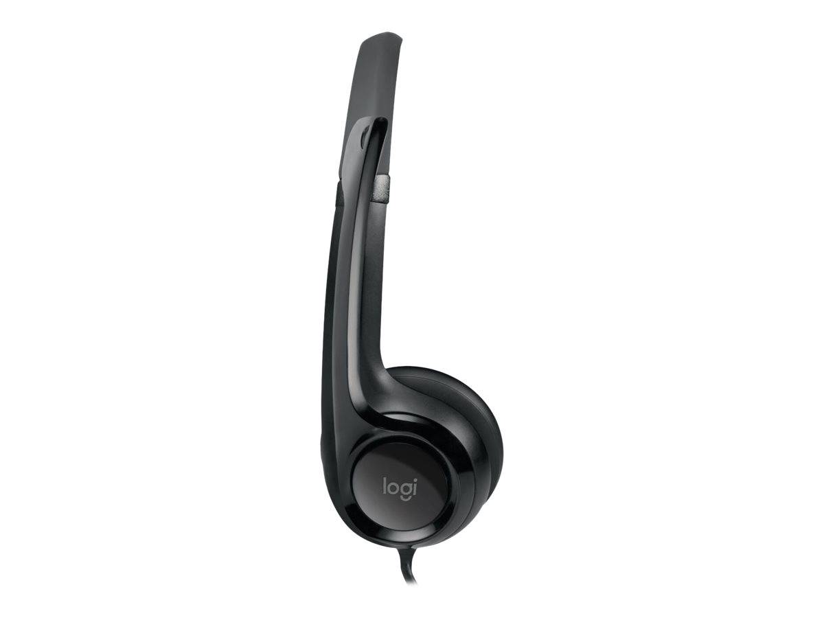 Logitech H390 Cuffie On Ear via cavo Stereo Bianco grigio Riduzione del rumore del microfono headset con microfono, rego-1