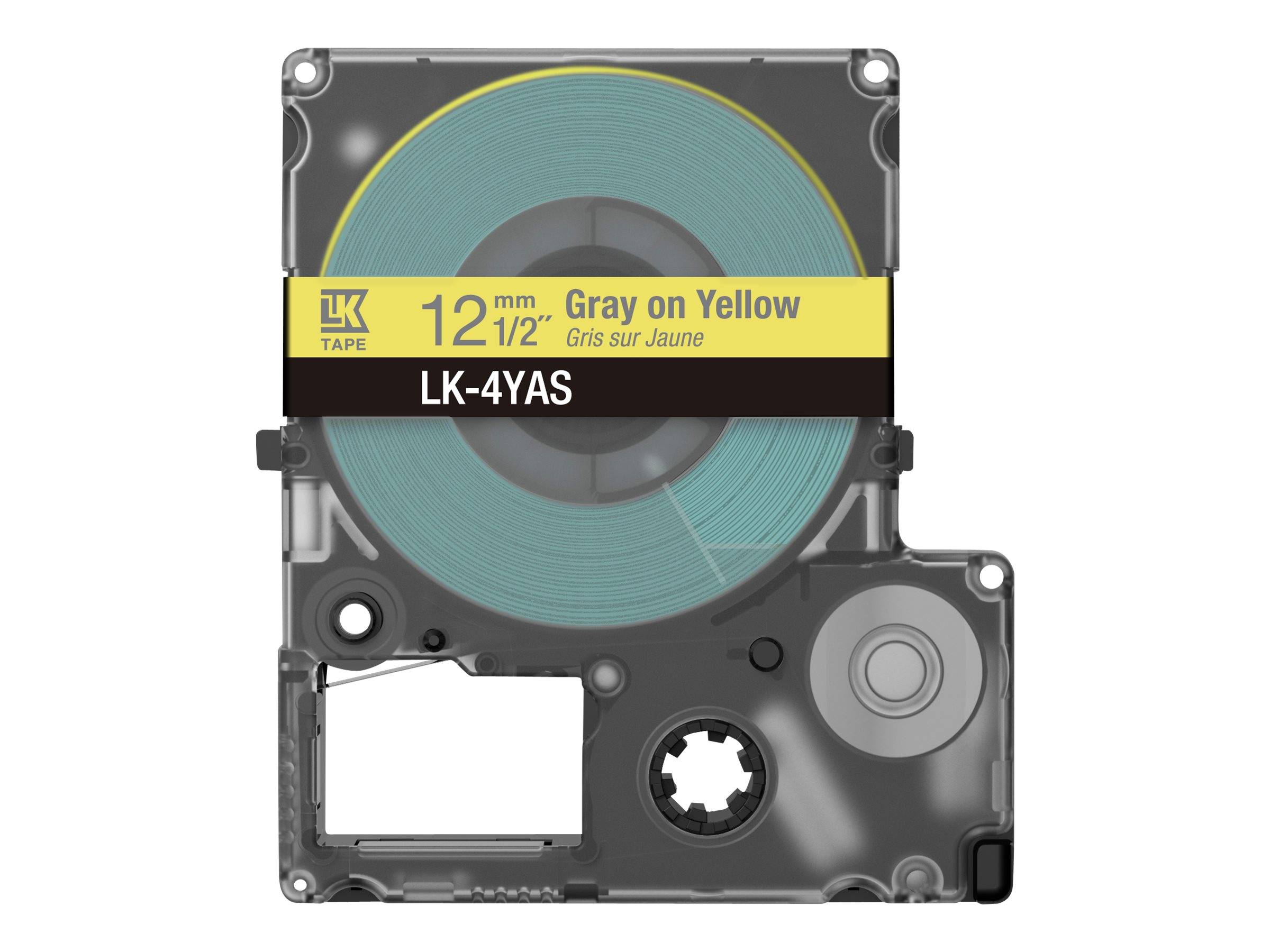 Epson LabelWorks LK-4YAS - Grigio su giallo - Rotolo (1,2 cm x 8 m)-2