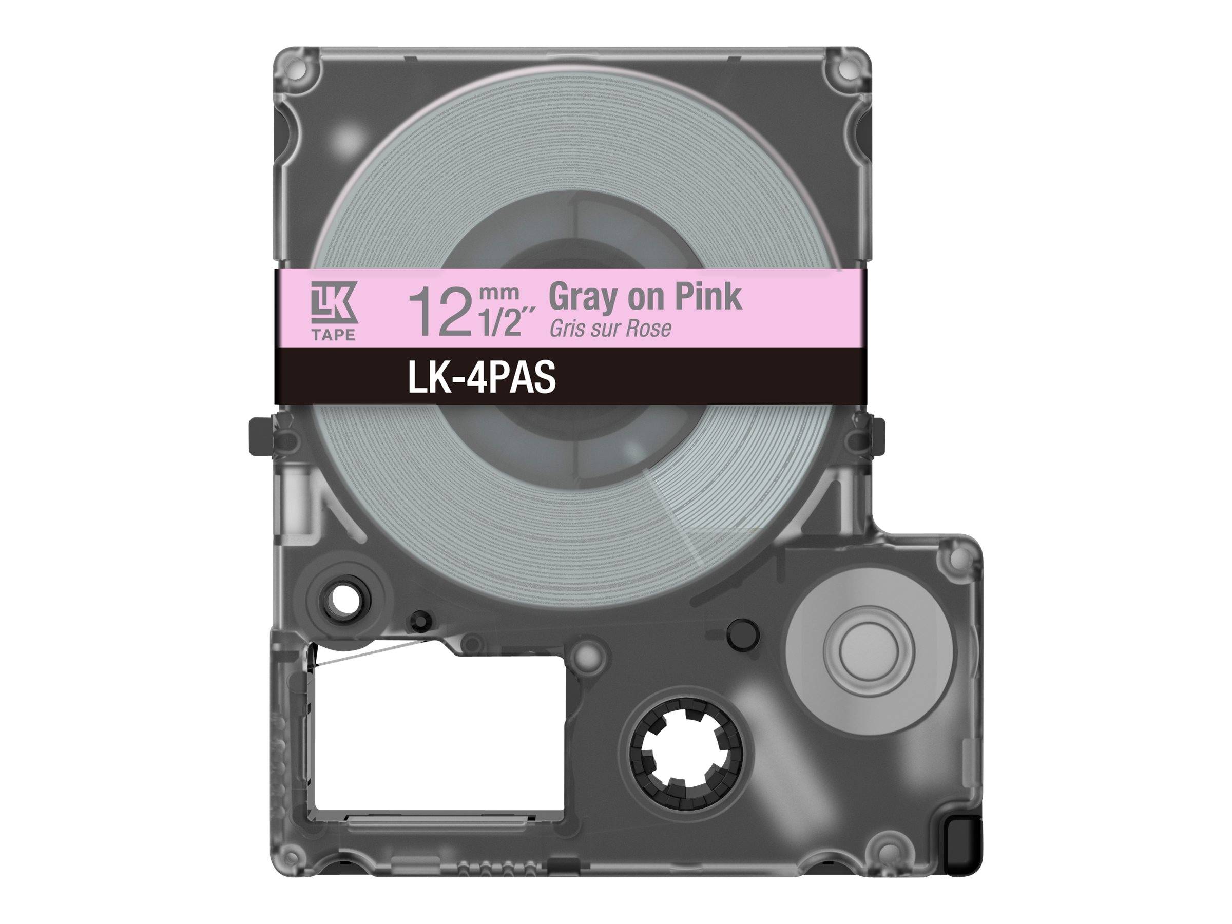 Epson LabelWorks LK-4PAS - Soft Pink/Gray - Rolle (1,2 cm) 1 Kassette(n) Band - für LabelWorks LW-C410, LW-C610-1