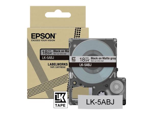 Epson LabelWorks LK-5ABJ - Matt - Schwarz auf Mattgrau - Rolle (1,8 cm x 8 m) 1 Kassette(n) Hängebox - Band - für LabelW
