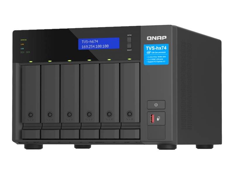Qnap tvs-h674 nas tower collegamento ethernet lan nero i3-12100-0