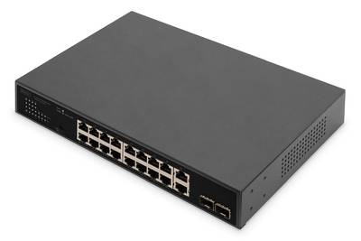DIGITUS Switch 16+2 Port SFP PoE 10/100/1000 Mbps + 2 Gigabit-0