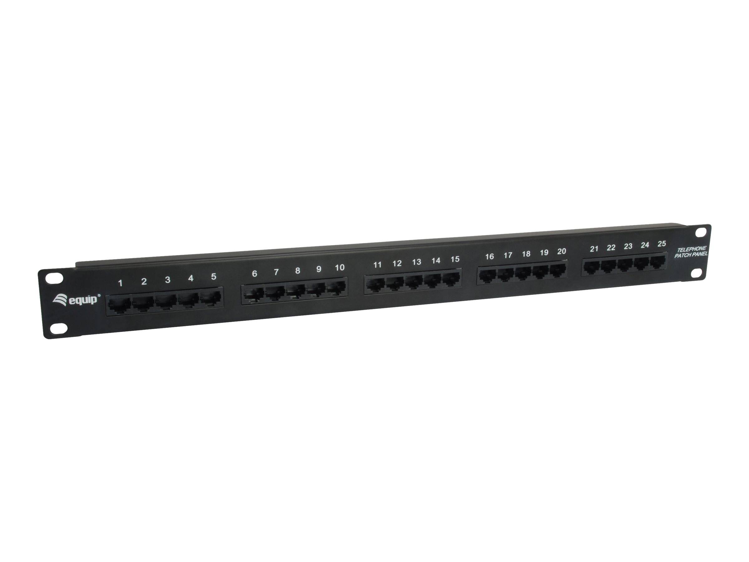 equip Pro ISDN - Patch Panel - RJ-45 X 25 - Schwarz - 1U - 48,3 cm (19") (125298)-0