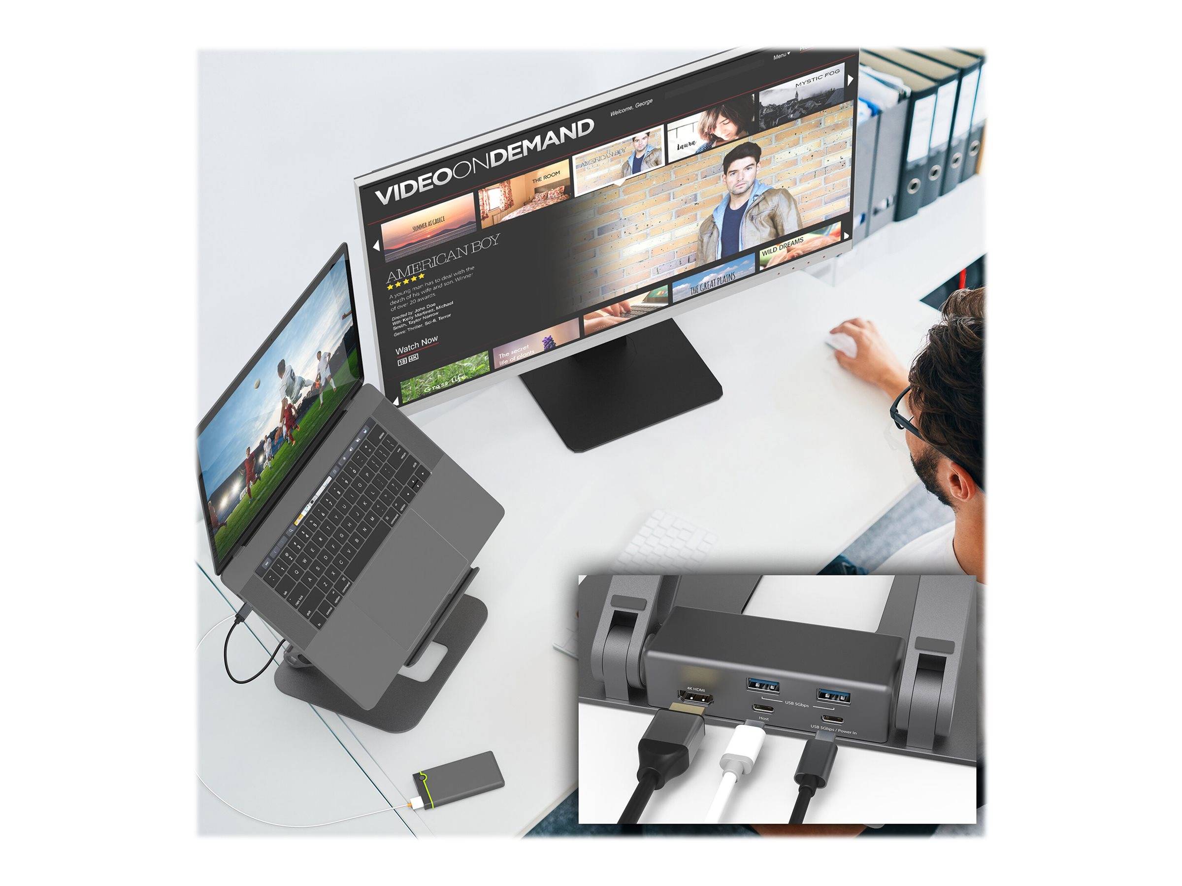 j5create JTS327-N Supporto per docking station 4K multiangolo (MULTI-ANGLE 4K DOCKING STAND - )-4