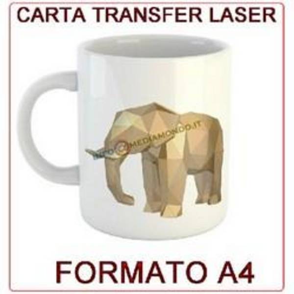 CARTA TRANSFER A4 - PER MATERIALI RIGIDI - PER STAMPANTE LASER - 5 FOGLI
