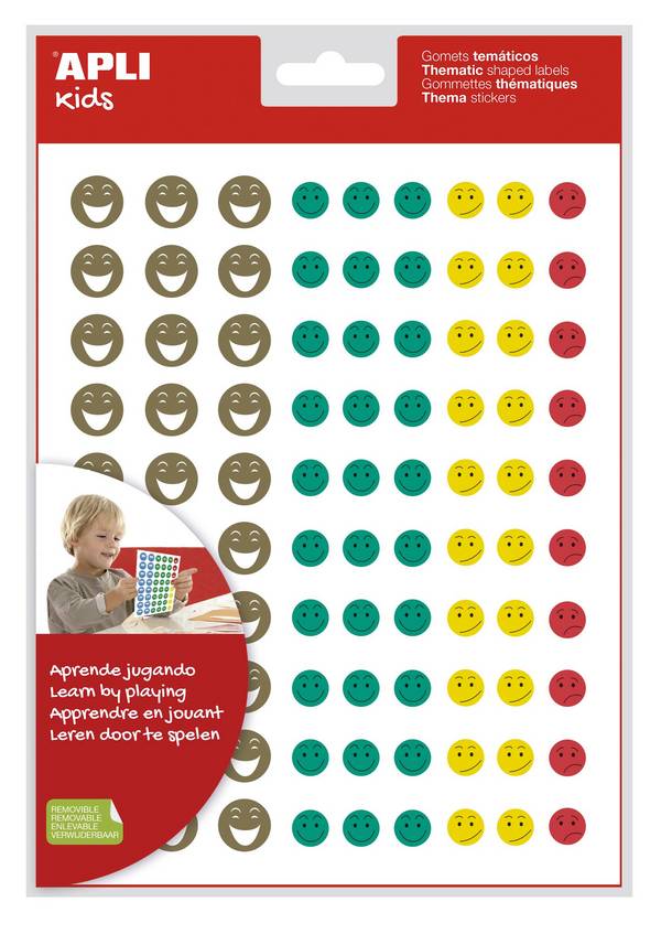 APPLI Gomets Happy Mini - 4 diversi stili facciali - 1080 gomets per sacchetto -