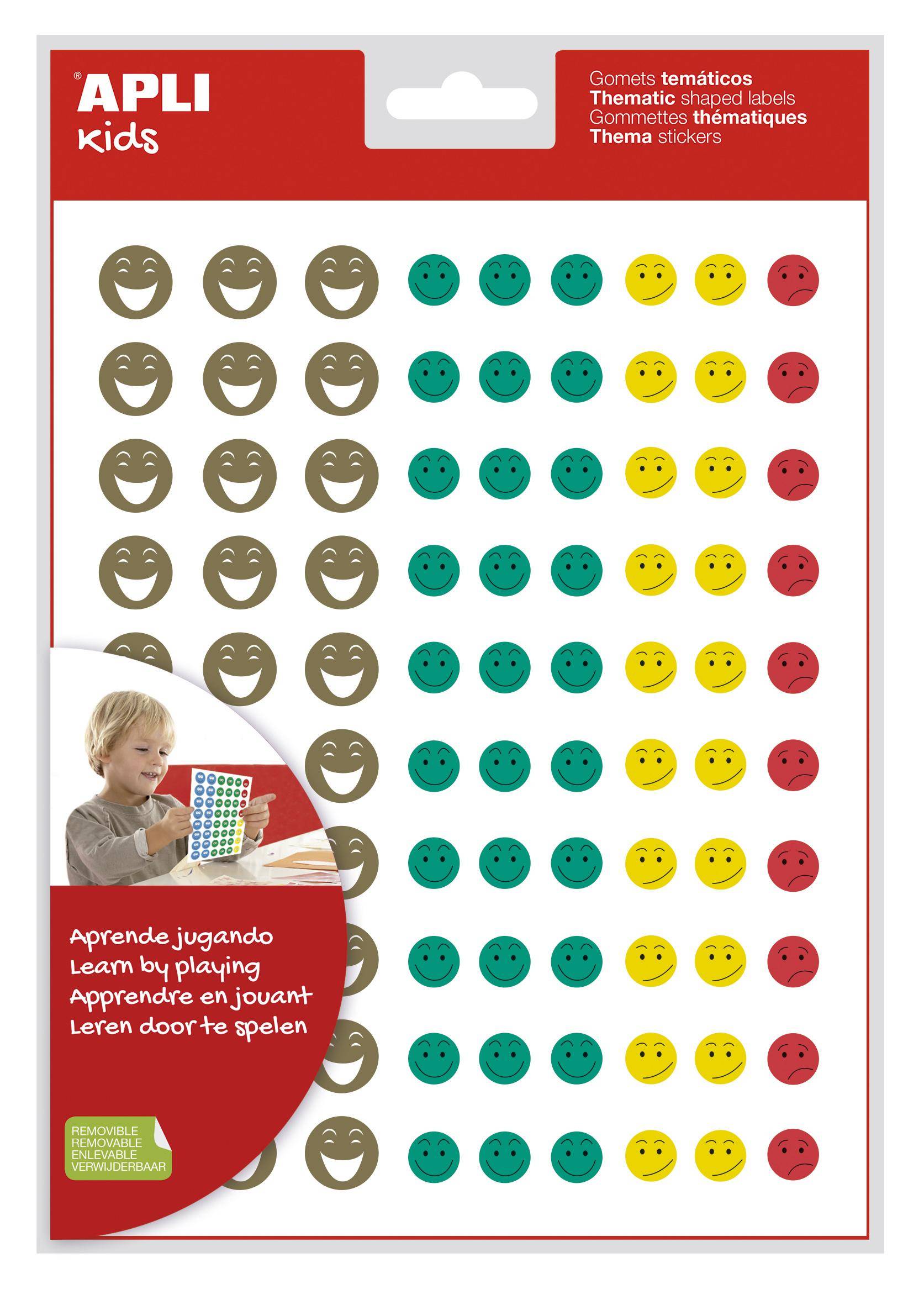 APPLI Gomets Happy Mini - 4 diversi stili facciali - 1080 gomets per sacchetto --0