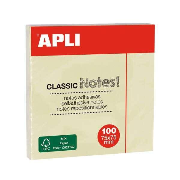 APLI Classic Pad da 100 banconote adesive 75 x 75 mm - colore giallo-0