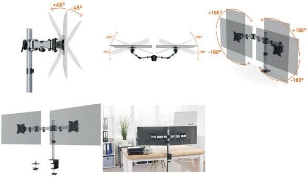 Durable 509523 supporto da tavolo per Tv a schermo piatto 68,6 cm (27") Argento Parete-5
