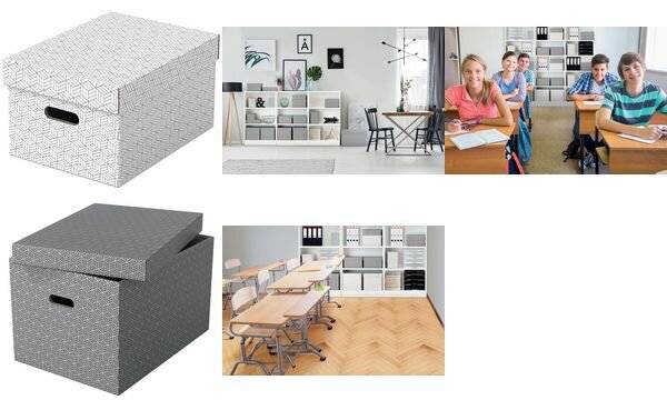 Scatole portaoggetti Esselte LEITZ Box Home M grigio 3 pezzi. 17,5 l - 26,5 x 36,5 x 20,5 cm grigio-3