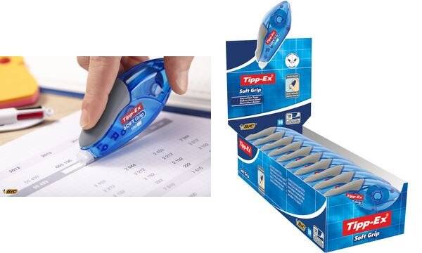 BIC Soft Grip nastro di correzione 10 m Blu 10 pz
