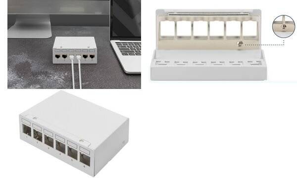 Digitus Pannello patch modulare da tavolo, schermato, a 6 porte (6-PORT MODULAR PATCH PANEL)-3
