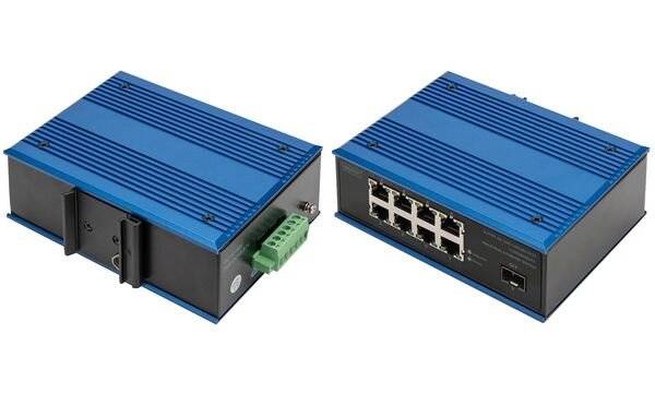 DIGITUS Industrial Ethernet Switch 8-Port 10/100/1000Mbps DC 12-52V-3