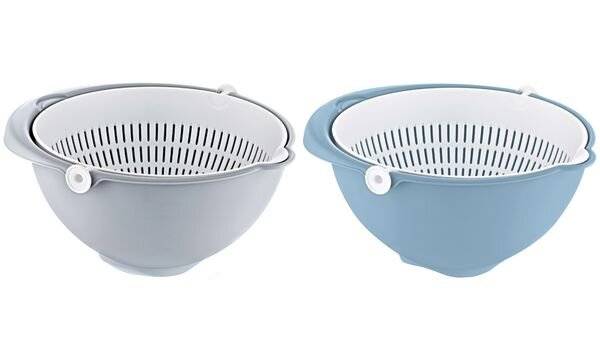 keeeper 2in1 Schüssel-Sieb "stella", klein, nordic-blue Schüssel mit Sieb, zusammen oder einzeln verwendbar, - 1 Stück (-1