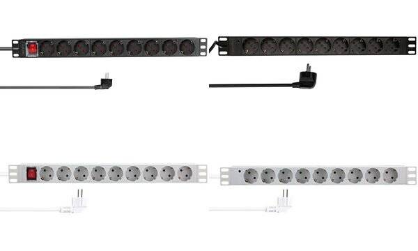 LogiLink 19" Steckdosenleiste, 9-fach, ohne Schalter, grau - für den Markt: D / NL / A / L - 1 Stück (PDU9C05)-0