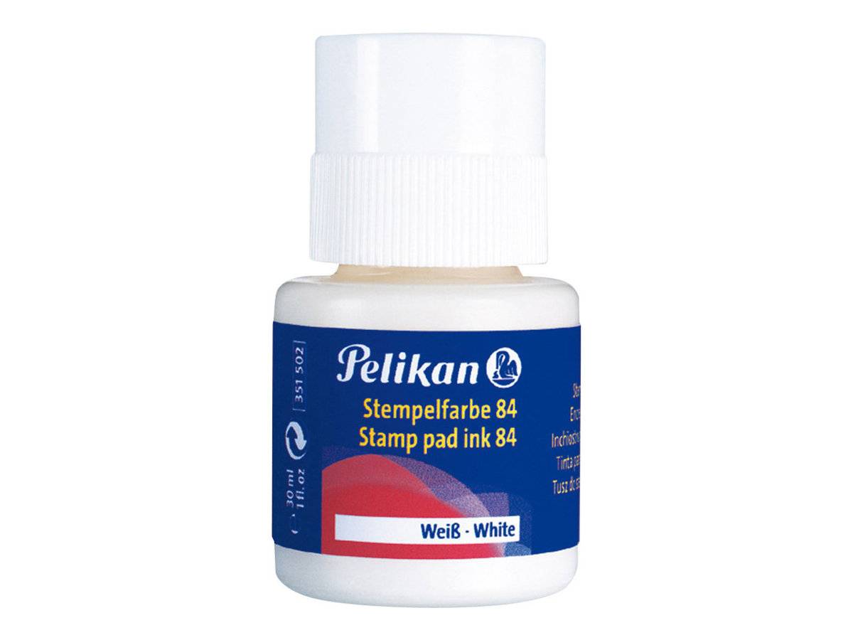 Inchiostro per timbri idrorepellente Pelikan tipo 84 flacone 30 ml bianco 351502-0
