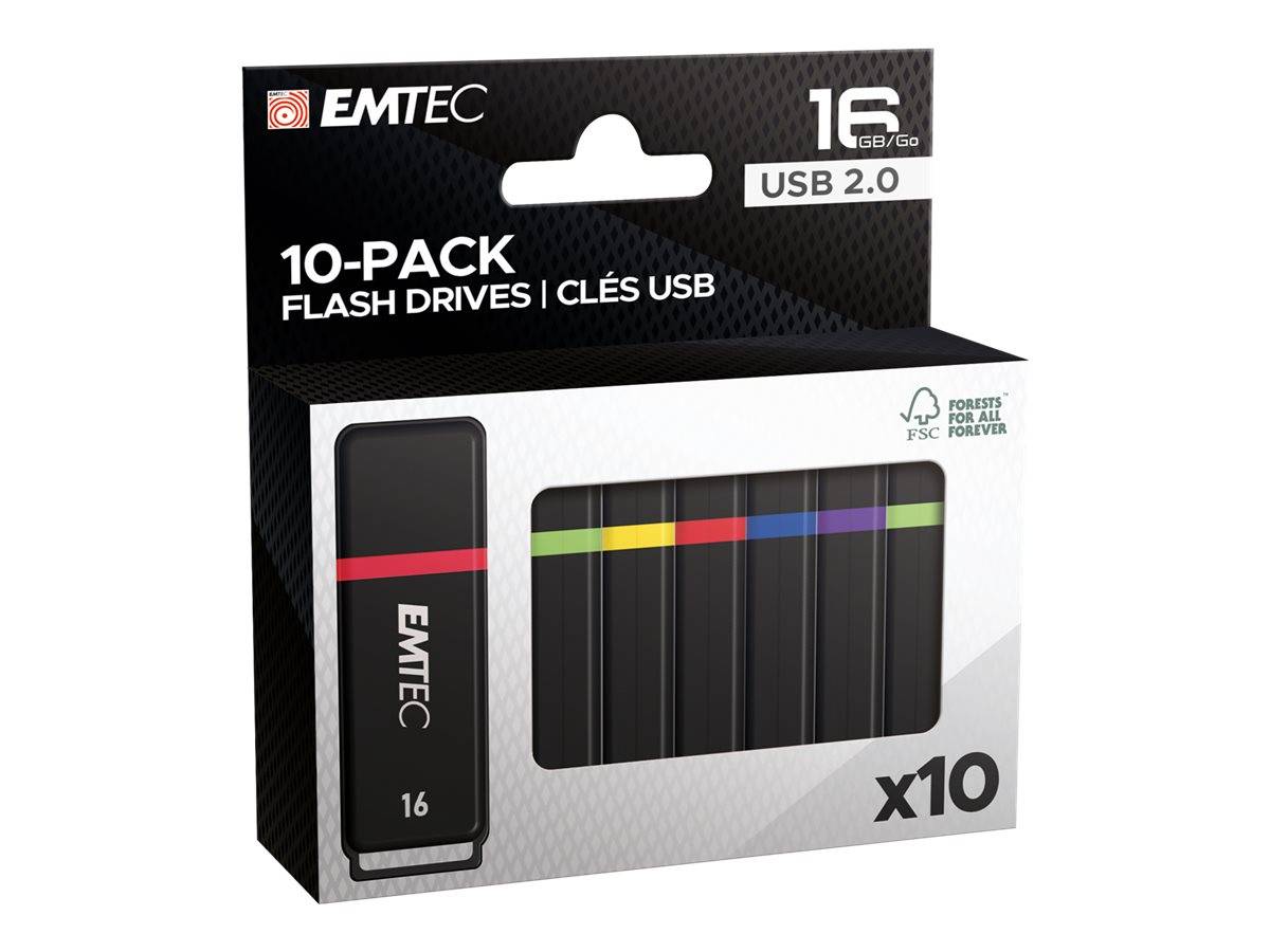 Emtec USB 2.0 K100 16GB P10 USB-Sticks 10 Stück (ECMMD16GK102P10)-0