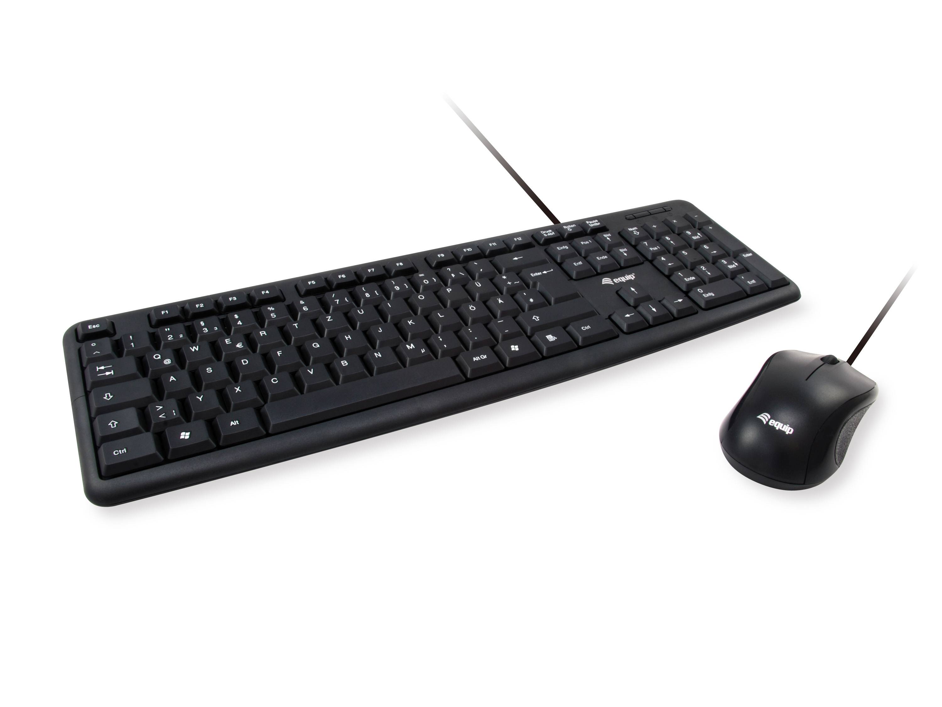 equip Life - Tastatur-und-Maus-Set - USB - Deutsch - Schwarz (245200)-1