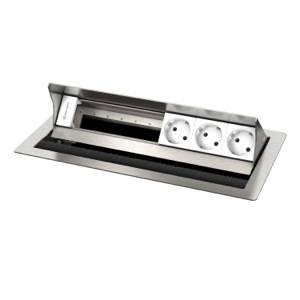 Kindermann 7492000063 Tipo F (Schuko) Acciaio inossidabile, Bianco cassetta di scarico-3