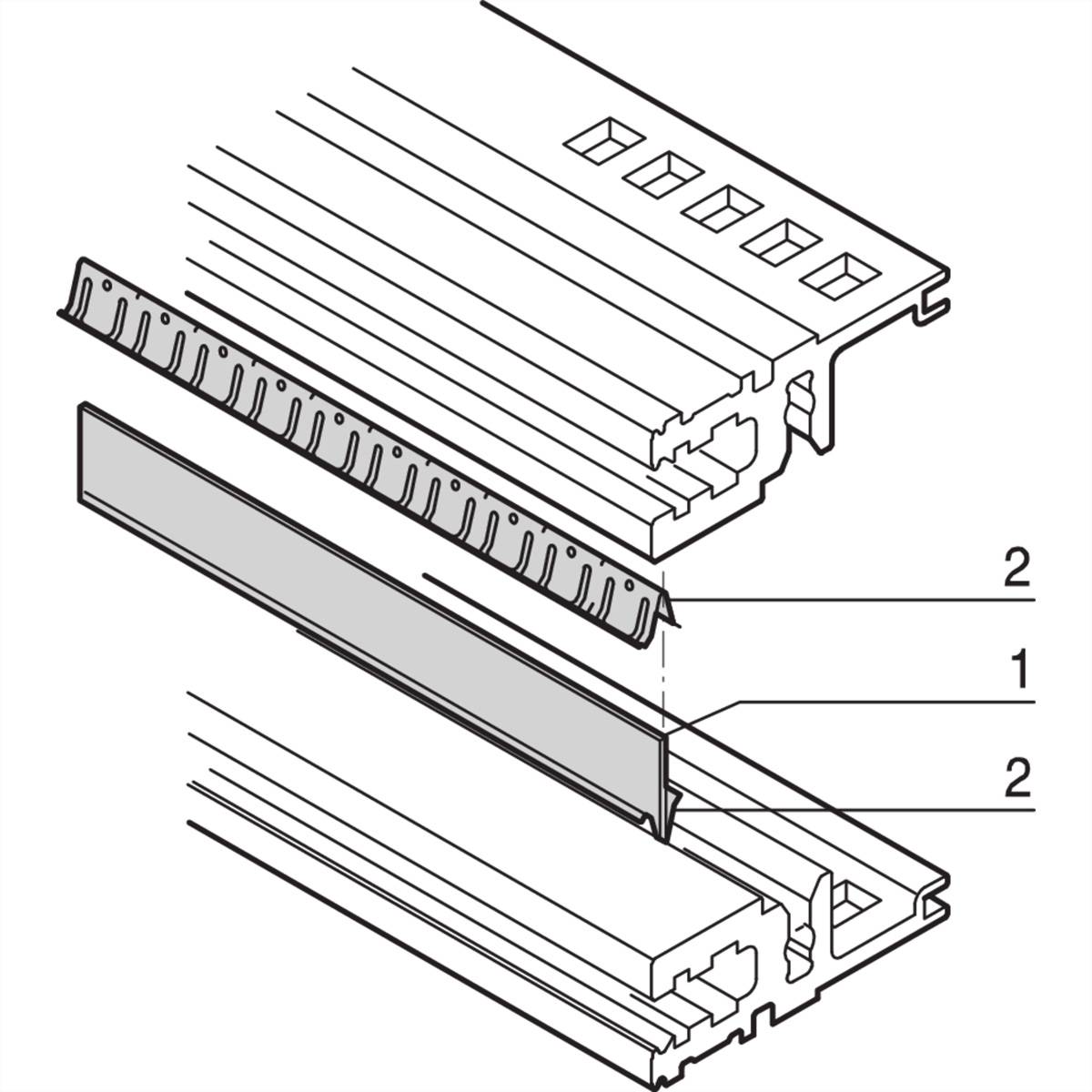 Set di guarnizioni EMC SCHROFF tra guida orizzontale e guida orizzontale - HF-GASKET 84TE MODSCH.-2
